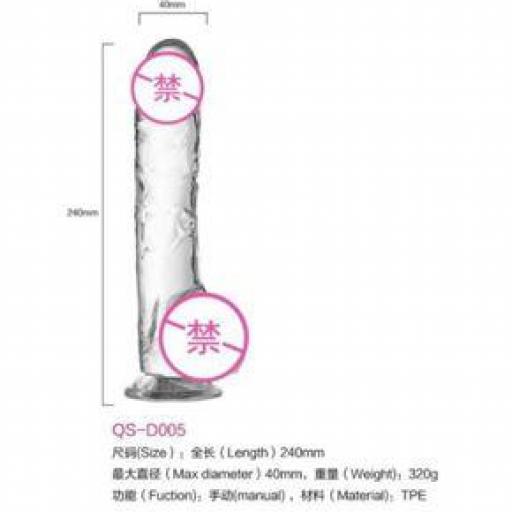 Dildo transparente QS-D005 24 cm 