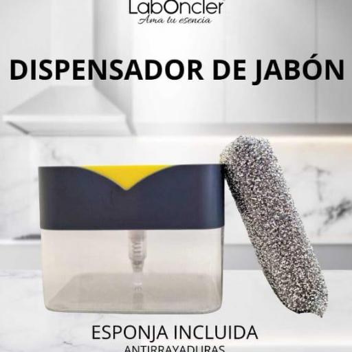 Dispensador de jabón con estropajo antirrayaduras 