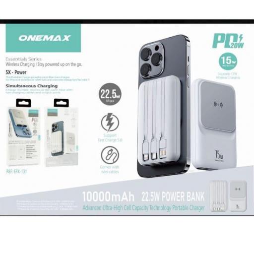 Power bank/Batería externa inalámbrica multicargador de 10.000mAh