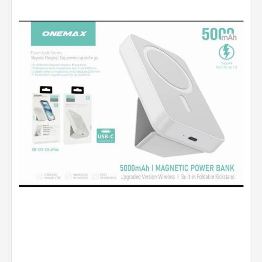 Power bank inalámbrica/magnética de 5.000 mAh onemax EFX128