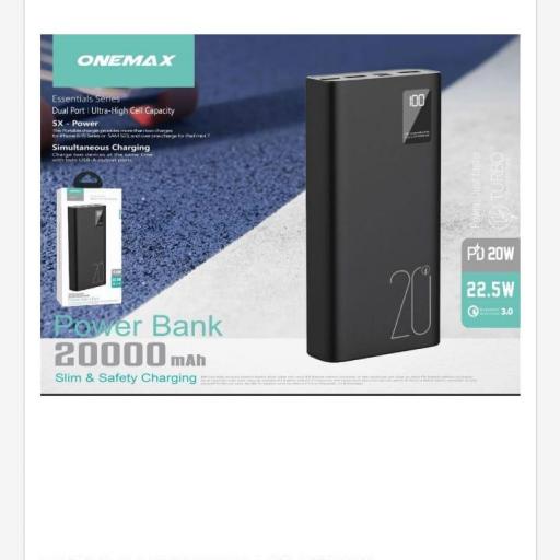 Power bank de 20.000 mAh onemax EFX125 [0]