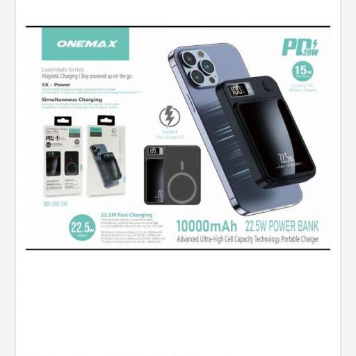 Power bank de 10.000 mAh onemax EFX130