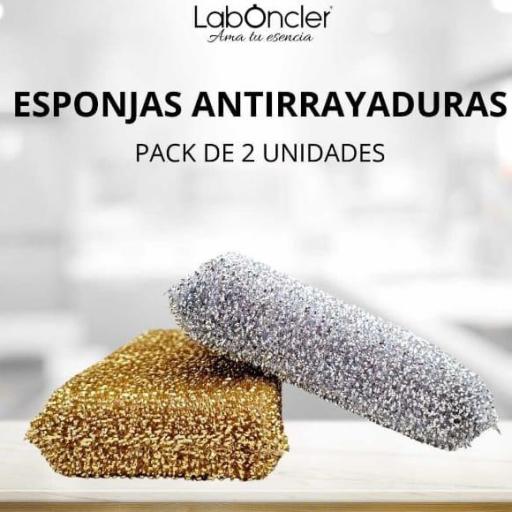 Esponjas antirrayaduras pack de 2 unidades. Color dorado/plateado