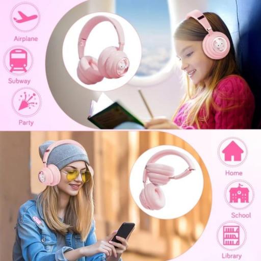 Auriculares inalámbricos con forma de gato,audífonos estéreo con Bluetooth, RGB, regalo para iphone, ipad [1]