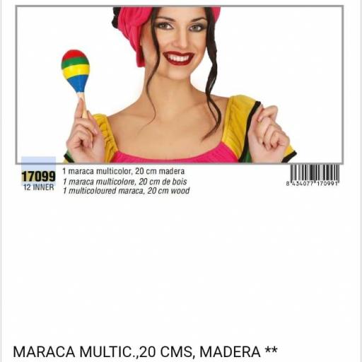 Maraca madera 20 cm 