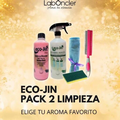 Pack 2 limpieza eco-Jin : difusor + cepillo textil rosa + bayeta microfibra + estropajo con esponja (aroma a elegir)