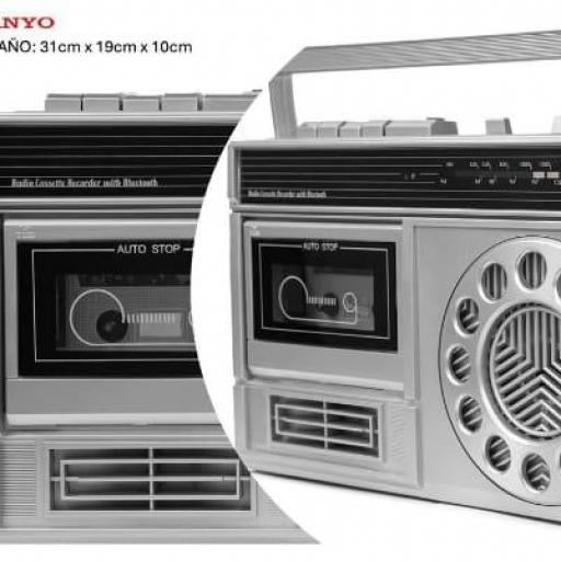 Radio Casette estilo retro Sanyo