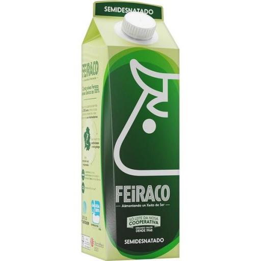 Feiraco leche semidesnatada brik 1 l