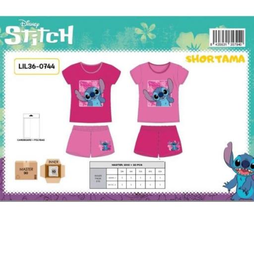 Pijama infantil corto Stitch.Precio unidad.Tallas de 3 a 8 años 