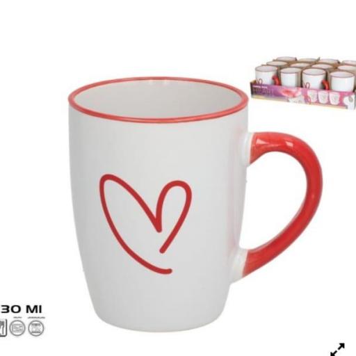 Taza Mug Gres Heart 330 ml