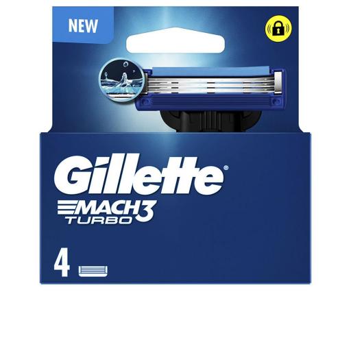GILLETTE MACH 3 TURBO cargador 4 recambios
