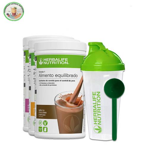 Pack 3 Batidos Herbalife con Cuchara y Coctelera 