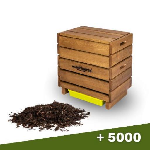 Vermicompostador de madera Frutero completo + 500 lombrices [0]