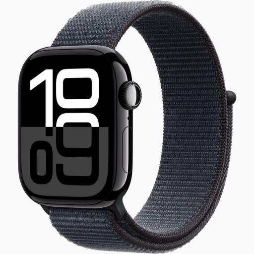 Apple Watch Series 10/ GPS/ Cellular/ 46mm/ Caja de Aluminio Negro Azabache / Correa Loop Deportiva Tinta
