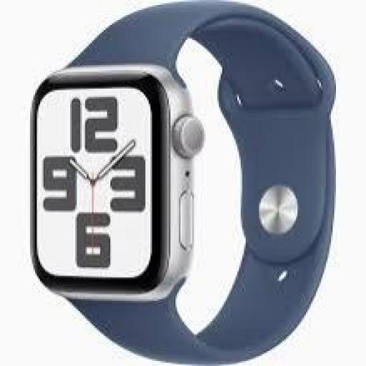 Apple Watch SE 3rd V2/ GPS/ 44mm/ Caja de Aluminio/ Correa Deportiva Azul Denim S/M