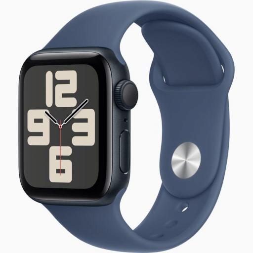 Apple Watch SE 3rd V2/ GPS/ 40mm/ Caja de Aluminio/ Correa Deportiva Azul Denim M/L