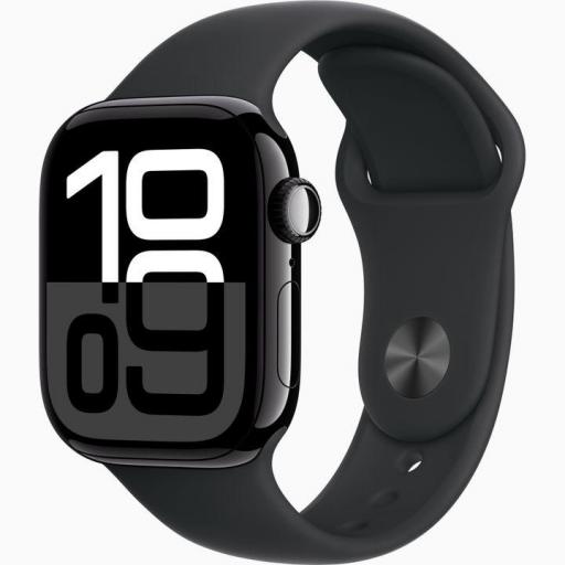 Apple Watch Series 10/ GPS/ 46mm/ Caja de Aluminio Negro Azabache / Correa Loop Deportiva Tinta