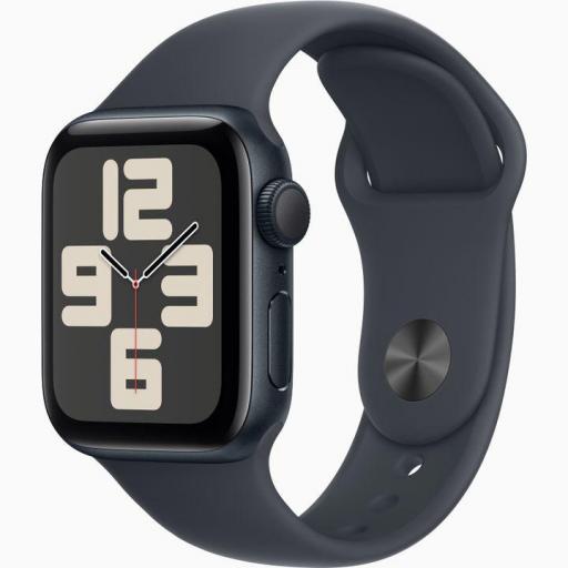Apple Watch SE 3rd V2/ GPS/ 40mm/ Caja de Aluminio Medianoche/ Correa Deportiva Medianoche M/L