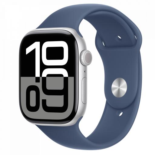 Apple Watch Series 10/ GPS/ Cellular/ 46mm/ Caja de Aluminio / Correa Deportiva Azul Denim M/L