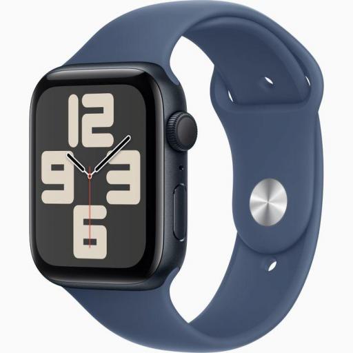 Apple Watch SE 3rd V2/ GPS/ 44mm/ Caja de Aluminio/ Correa Deportiva Azul Denim M/L