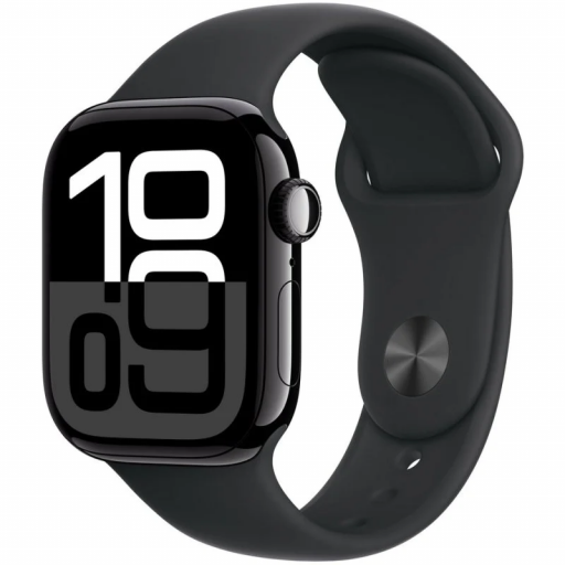 Apple Watch Series 10/ GPS/ Cellular/ 42mm/ Caja de Aluminio Negro Azabache / Correa Deportiva Negra M/L