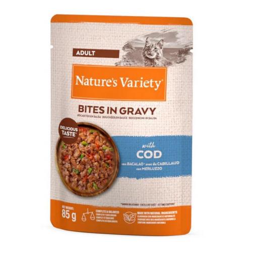 Nature's Variety Bocaditos de Bacalao en Salsa para gatos adultos 
