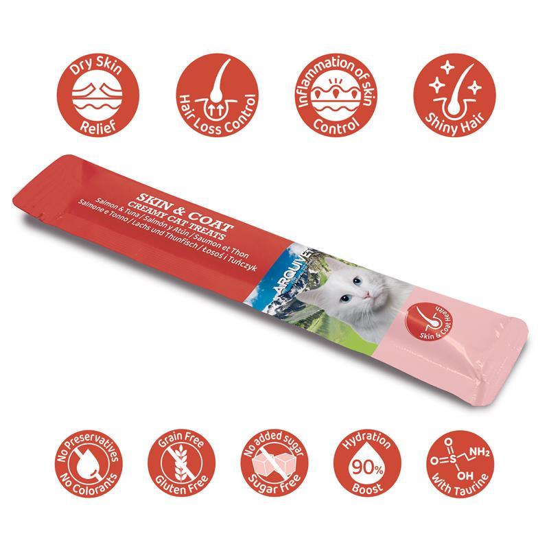 Creamy Cat Treats - SKIN & COAT - Snack cremoso de salmón y atún para gatos