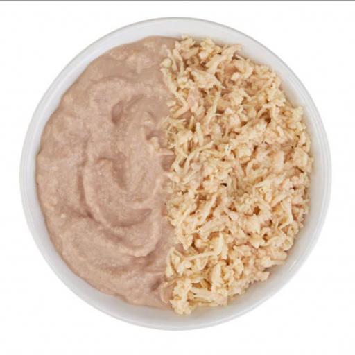 Pollo con salmón e hígado de pollo mousses y filetes 3x55g en lata [1]