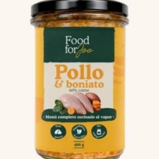 Food for Joe Pollo y Boniato – Menú completo cocinado al vapor 400gr