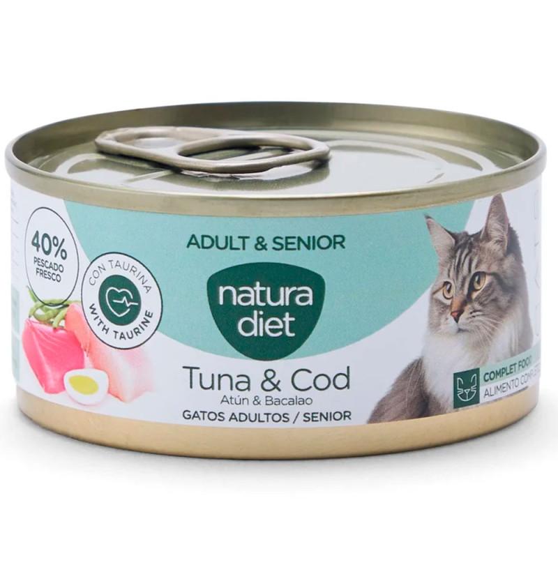 Natura Diet Cat Senior Paté Atún y Bacalao 85g