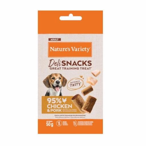 Nature’s Variety Bocaditos Deli Snacks Adult Pollo y Cerdo para perros [0]