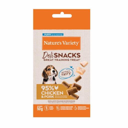Nature’s Variety Bocaditos Deli Snacks Puppy Pollo y Cerdo para perros [0]