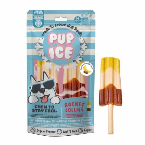 Pup Ice Polo Rocket de Plátano y chocolate para perros