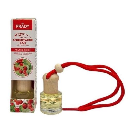 Ambientador coche colgar Frutos rojos 6 ml. Prady