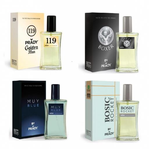 Pack 4 eau de toilette hombre 90 ml., Prady