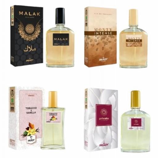 Pack 4 eau de toilette unisex 90 ml., Prady