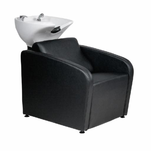 Lavacabezas Peluqueria Brezz Negro Ceramica Blanca