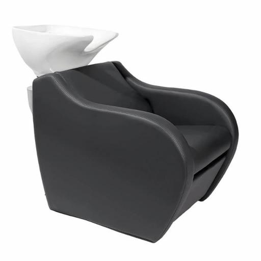 Lavacabezas Peluqueria Zen Negro Ceramica Blanca
