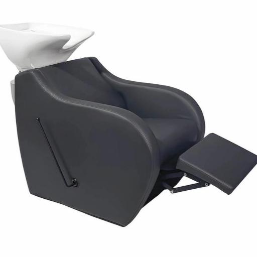 Lavacabezas Peluqueria Zen Manual Negro Ceramica Blanca