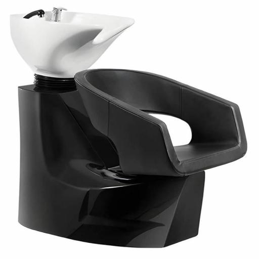 Lavacabezas Peluqueria Gloss Negro Ceramica Blanca