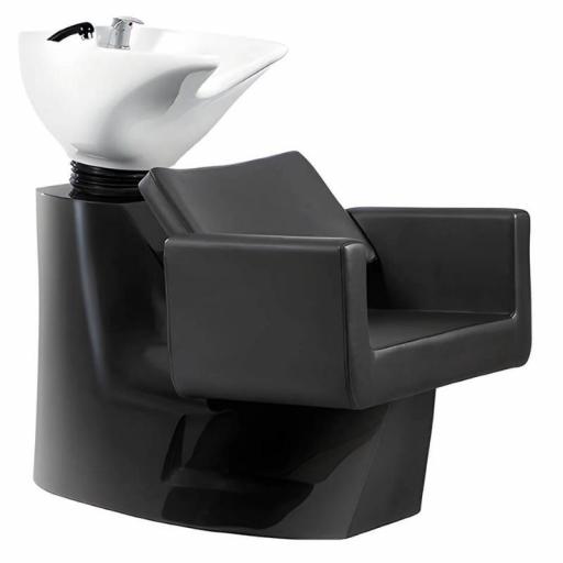 Lavacabezas Peluqueria Silk Negro Ceramica Blanca