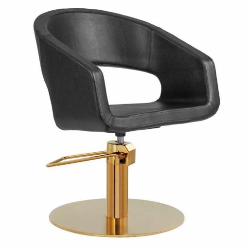 Silla de Peluqueria Brio Base Redonda Dorada
