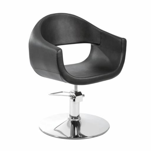 Silla de Peluqueria Charm Negra Base Redonda Cromada