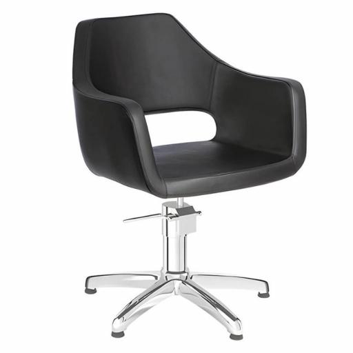 Silla de Peluqueria Halo Negra Base Estrella Cromada