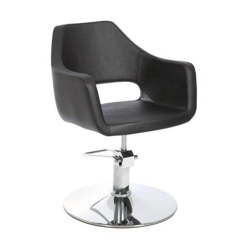 Silla de Peluqueria Halo Negra Base Redonda Cromada