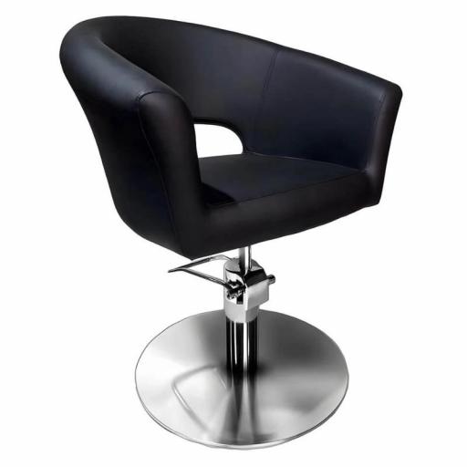 Silla de Peluqueria Regal Negra Base Redonda Cromada