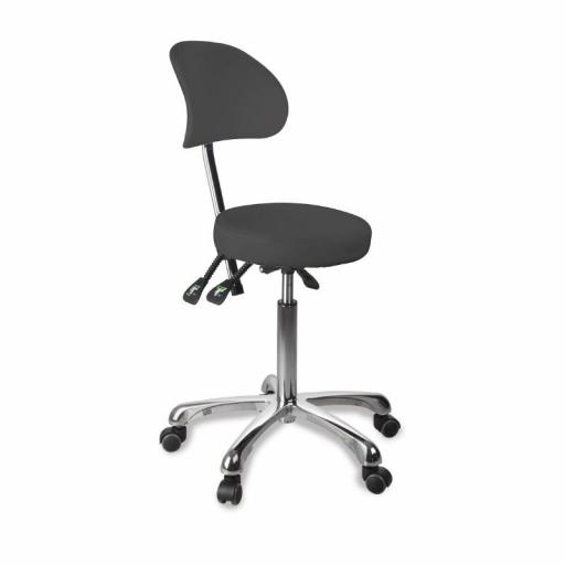 Taburete Con Respaldo Zin Gris