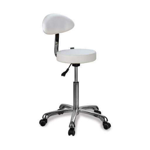 Taburete Con Respaldo Opal Blanco