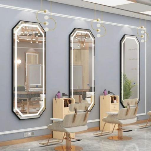 Tocador Peluqueria Barberia Hexagonal Marco Negro