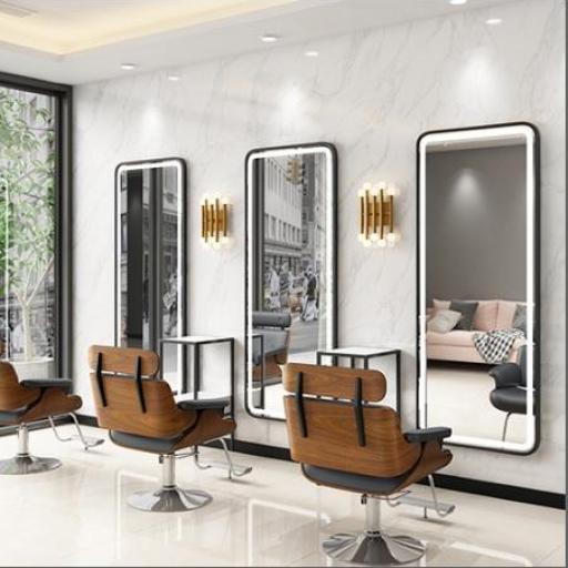 Tocador Peluqueria Barberia Rectangular Marco Negro